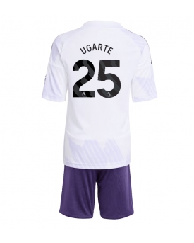 Billige Fotballdrakt Manchester United Manuel Ugarte #25 Replika Bortedraktsett Barn 2025-26 Kortermet (med bukser)